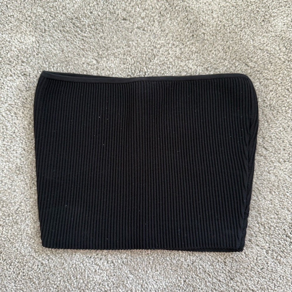 Babaton Black Ribbed Tube Top